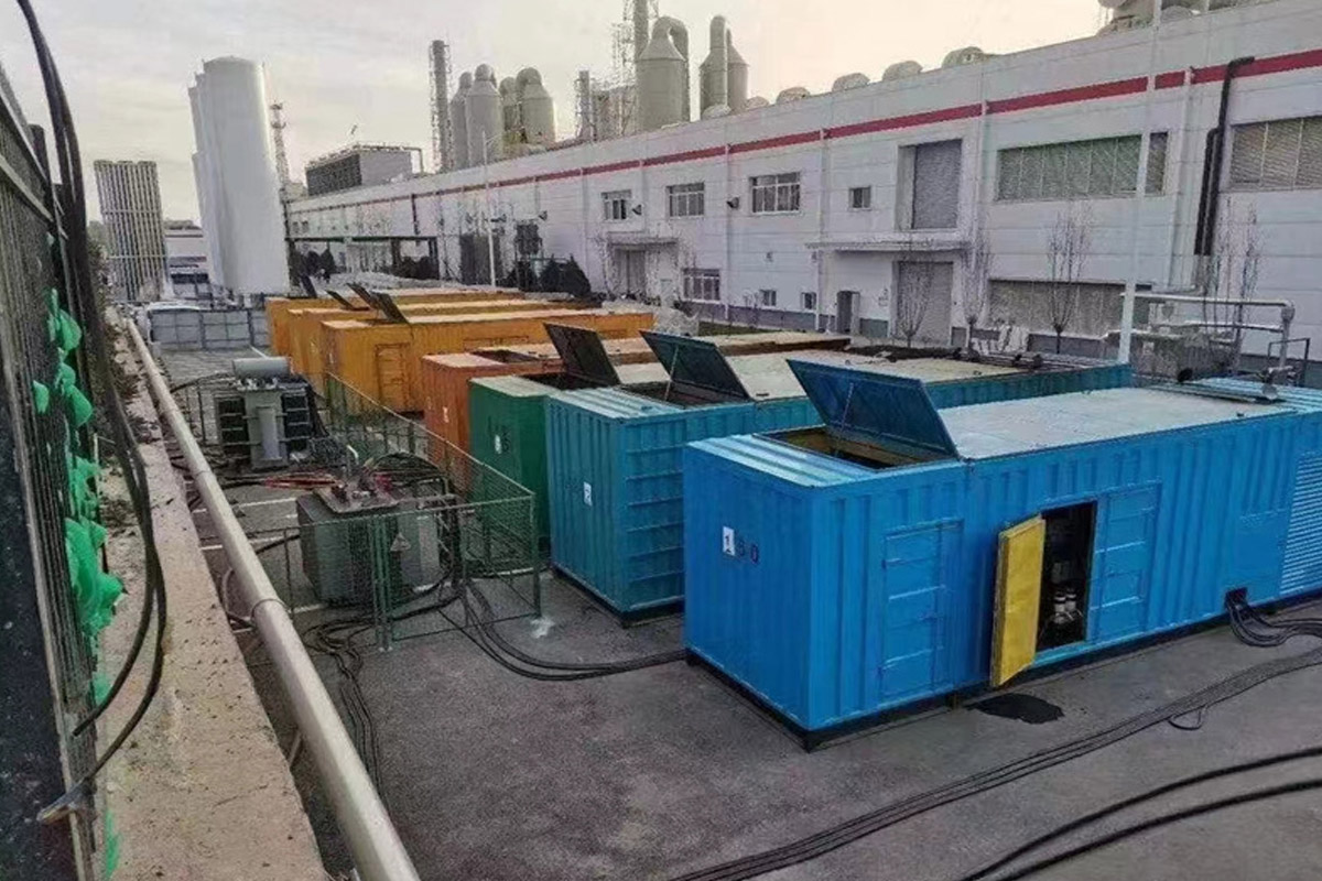 汤原发电机租赁施工现场